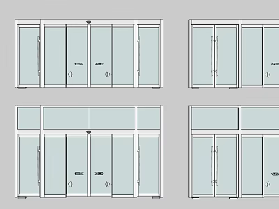 Various Window Door Design Styles Featuring Glass Panels And Frame Structures 3d model