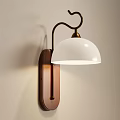 Elegant Modern Wall Lamp With Wooden Base Brass Arm And White Shade