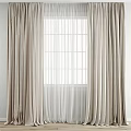Elegant Beige Curtains With Sheer White Panels For Modern Home Window Decor