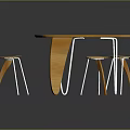 Modern Wooden Dining Chairs With Metal Legs Around Sleek Oval Wooden Table