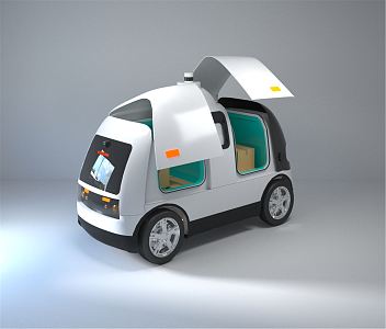 Modern unmanned express car intelligent unmanned express car 3d model