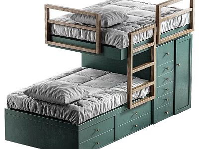 Modern Bed Bunk Bed 3d model
