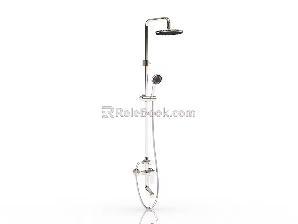Modern shower with large shower 3d model
