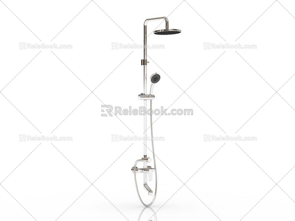 Modern shower shower with large shower 3d model