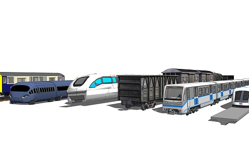 modern high-speed rail train 3d model