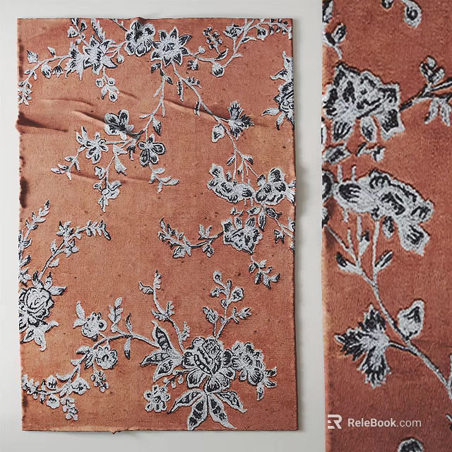Elegant Square Rug With Intricate Floral Pattern And Classic Design For Home Decor 3d model 