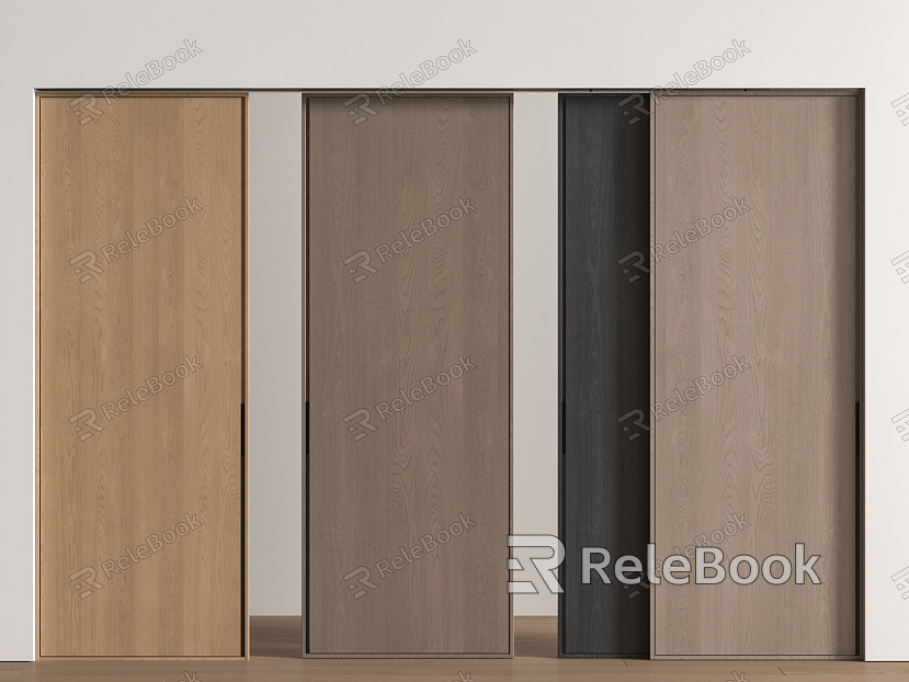 Modern wood finish sliding door sliding door model