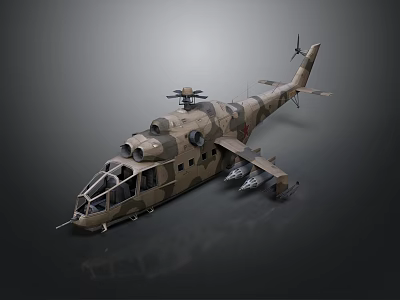 Space And Aerospace Camouflage Military Helicopter With Weapon Mounts And Sensor 3d model