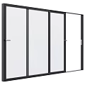 Floor to Ceiling Window with Sliding Design Transparent Glass and Black Metal Frame