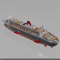 Large Luxury Cruise Ship With Swimming Pool On Upper Deck And Open Leisure Areas