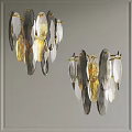 Modern Wall Sconce Design With Crystal Pendants Gold Accents And Gray Transparent Elements