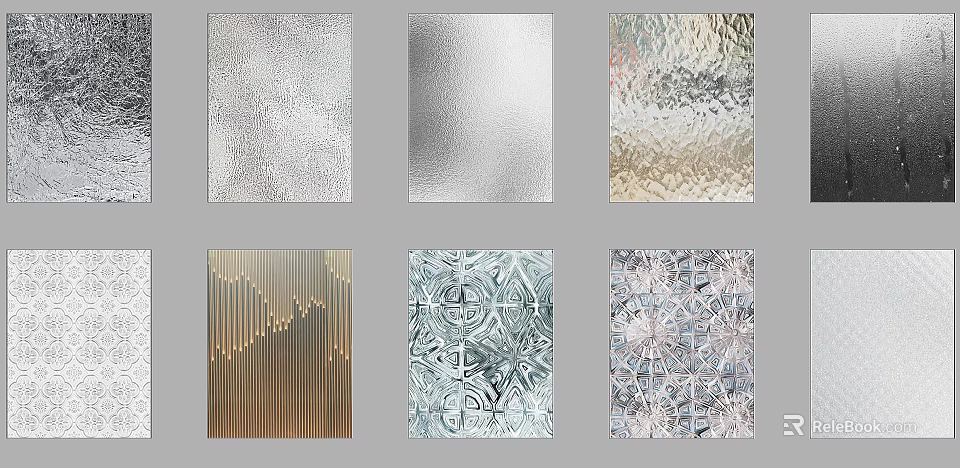 Various Textured Decorative Panels With Hammered Smooth Wavy And Geometric Patterns 3d model