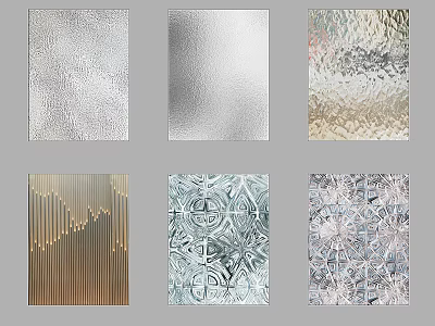 Various Textured Decorative Panels With Hammered Smooth Wavy And Geometric Patterns 3d model