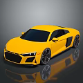 Aerodynamic Yellow Sports Car With Sleek Design Black Wheels And Reflective Finish