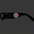 Modern Black Jewelry Eyewear With Red Orange Decorative Strips And Reflective Finish