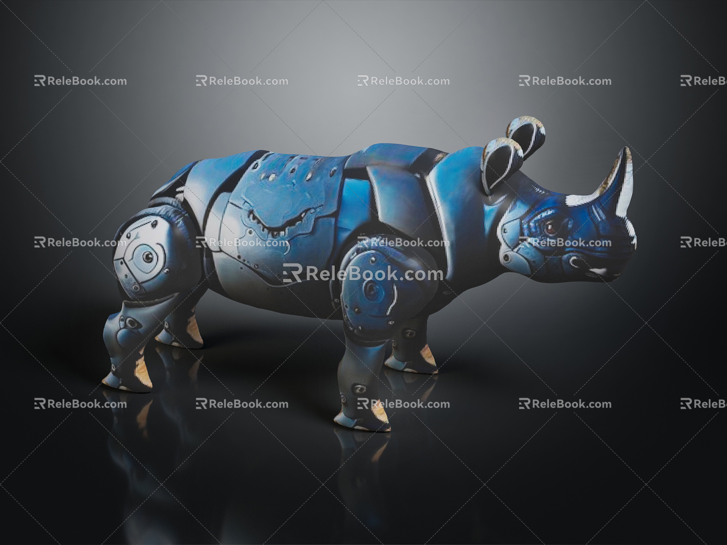 Modern Cartoon Character Rhinoceros Mechanical Rhinoceros Machine Rhinoceros 3d model