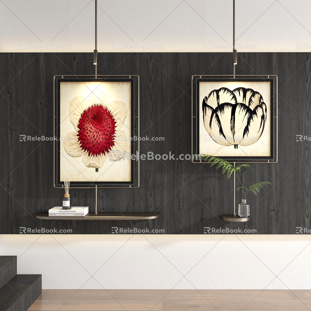 Metal Pole Hanging Painting 3d model