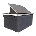 Black Storage Box With Flip Open Lid And Silver Trim 3d model