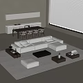 Modern sofa coffee table combination 3d model