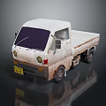 Old White Rusty Truck Model With Weathered Exterior And Details