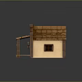 Traditional Wooden House With Front Porch Wooden Shingle Roof And Yellow Pane Window