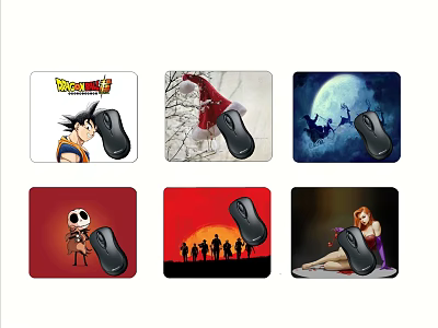 Colorful Printed Mouse Pads with Ergonomic Mouse for Computer Work and Gaming 3d model