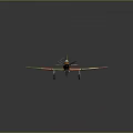 Orange Green Camouflage Passenger Plane With Propeller And Wing Symbols Design