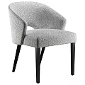 Stylish Gray Fabric Armchair With Black Wooden Legs And Modern Design