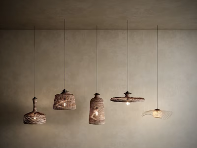 Quiet Chandelier Ancient Chandelier Ancient Chandelier Bamboo Chandelier Rattan Chandelier 3d model