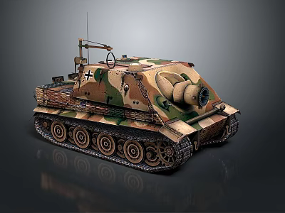 Camouflaged Vintage Tracked Military Vehicle With Antenna Steering Wheel And Equipment 3d model