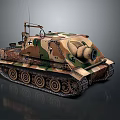 Camouflaged Vintage Tracked Military Vehicle With Antenna Steering Wheel And Equipment