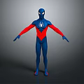 Spider Man Costume 3D Model With Blue Red Suit And Chest Spider Logo