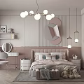 Cozy Kids Room Interior With Pink Walls Chandelier Decorative Mirror And Teddy Bears