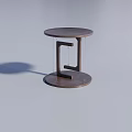 Modern Side Table With Round Top And Minimalist Metal Frame Design 3d model