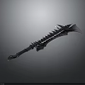Serrated Metallic Blade With Sharp Edge Intricate Fantasy Design And Textured Handle