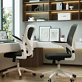 Modern Home Office Desk With Ergonomic Chair Laptop And Natural Window Light