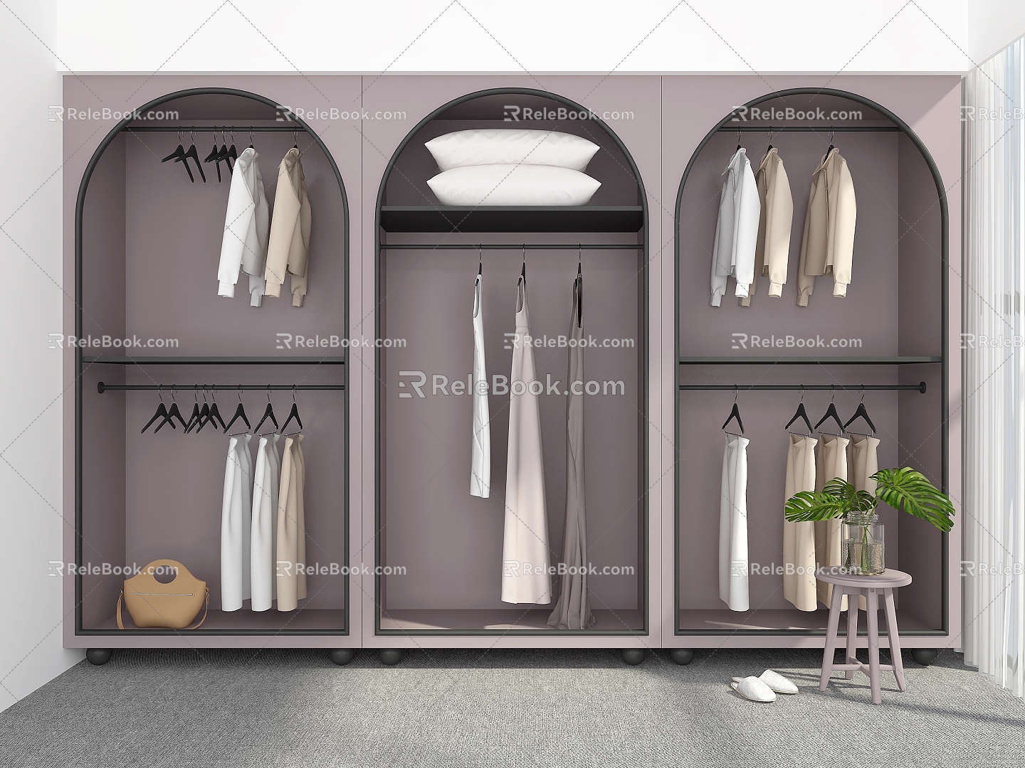 Modern Wardrobe Open Wardrobe Coat Cabinet Wardrobe Custom Wardrobe 3d model