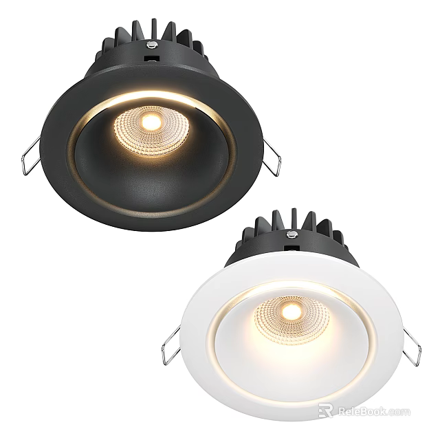 Modern Black And White LED Recessed Downlights For Home Ceiling Lighting 3d model 