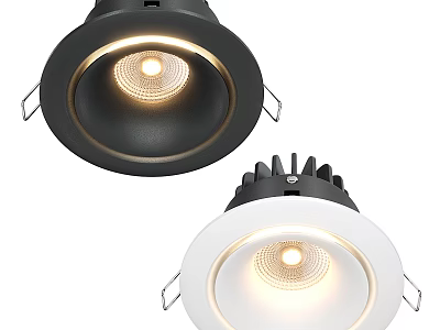 Modern Black And White LED Recessed Downlights For Home Ceiling Lighting 3d model