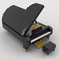 Lego toy building blocks grand piano musical instrument 3d model