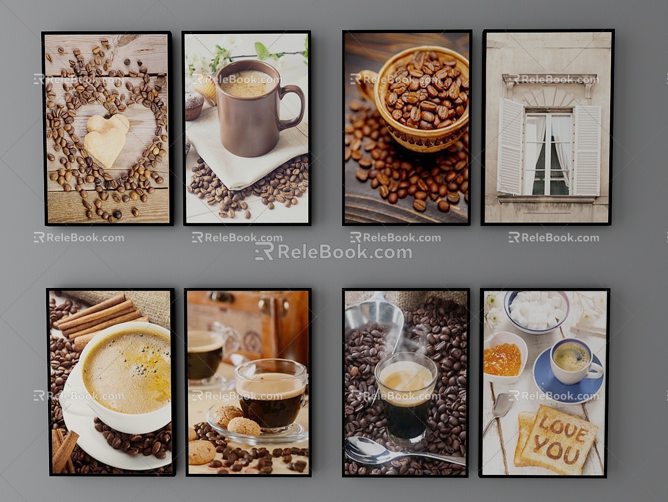 Simple Decorative Coffee Painting 3d model