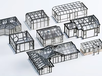 Diverse Sunroom Frame Structures Featuring Multiple Architectural Design Styles For Homes 3d model