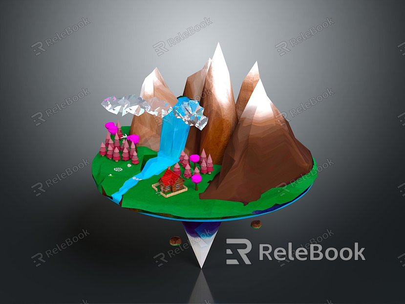 Tourist Scenic Area Waterfall Scenic Area Cave Mountain Cave Cave Cave Realistic model