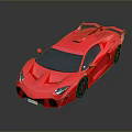 Red Sports Car With Sleek Aerodynamic Design And Rear Spoiler On Black Surface