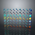 Various Colorful Game Weapons With Shiny Gemstone Decorations Arranged Neatly