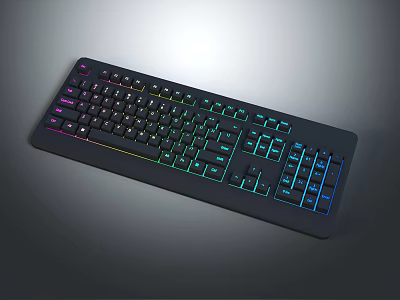 Ergonomic Computer Keyboard with RGB Backlight Modern Design and Colorful Illumination 3d model