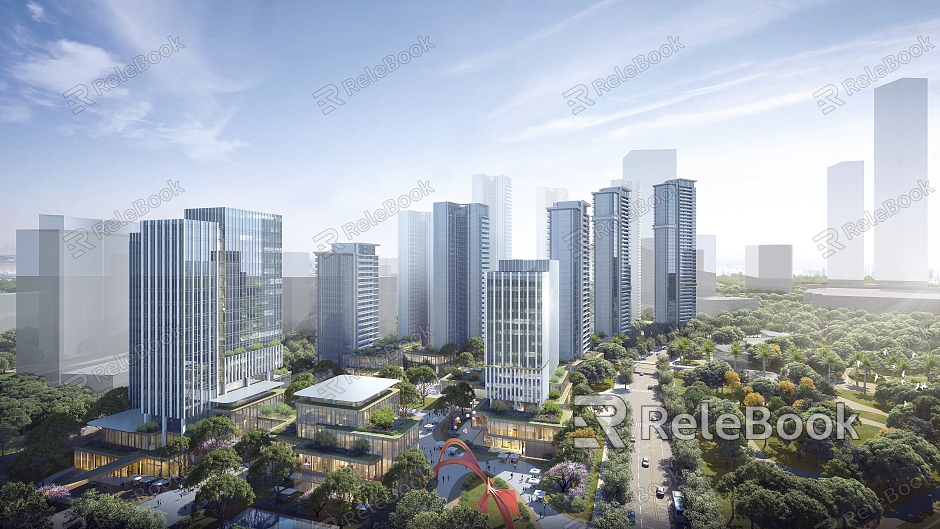 Modern Office Building Dongguan Commercial Office Plot model