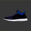 Breathable Blue And Purple Mesh Running Shoes With White Sole And Lace Up Design