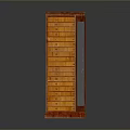 Vintage Red Wooden Cabinet With Open Door And Multiple Drawers Storage