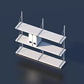 Modern Display Shelf with White Shelves Metal Frame and Multiple Storage Layers 3d model